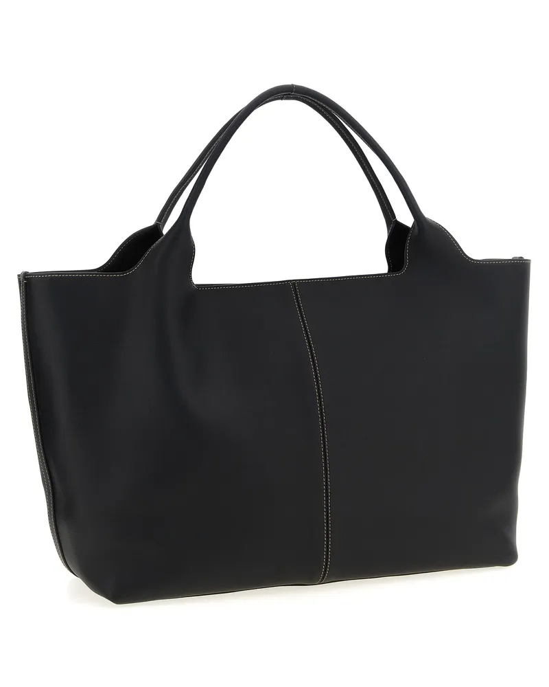 TOD'S Women's Tote Black Calfskin Leather Black
