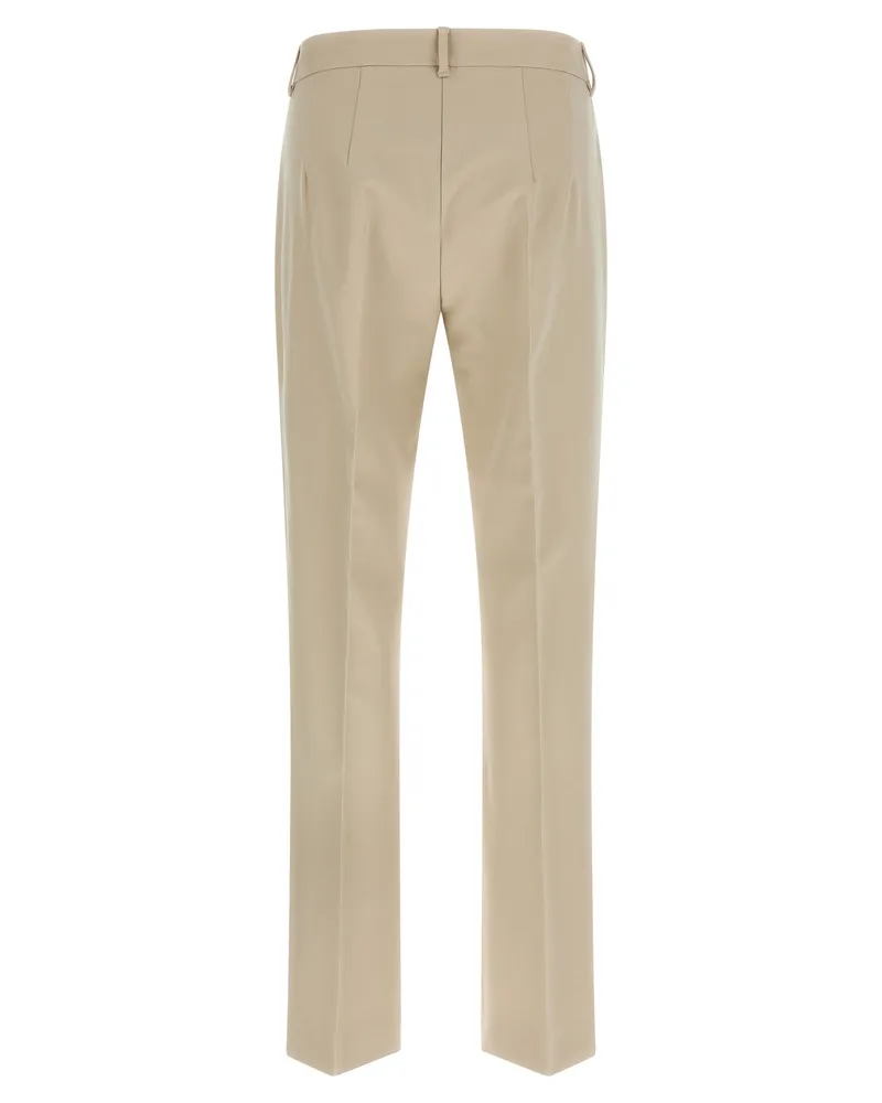 Max Mara Women's Beige Cotton Cropped Pants Beige