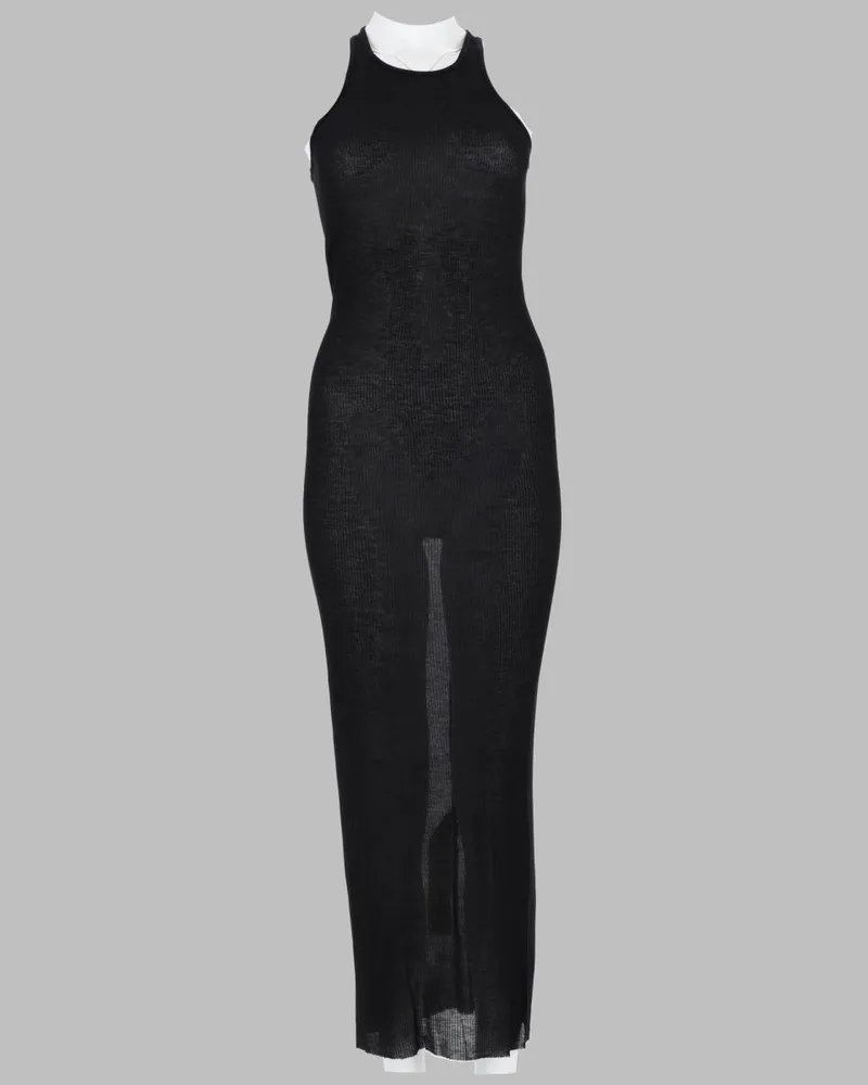 Rick Owens Viscose-Silk Blend Tank Dress — Black Black