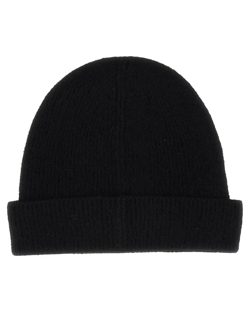 A.P.C. WVBDK-M25085_LZZ Virgin Wool Logo Beanie — Black Black
