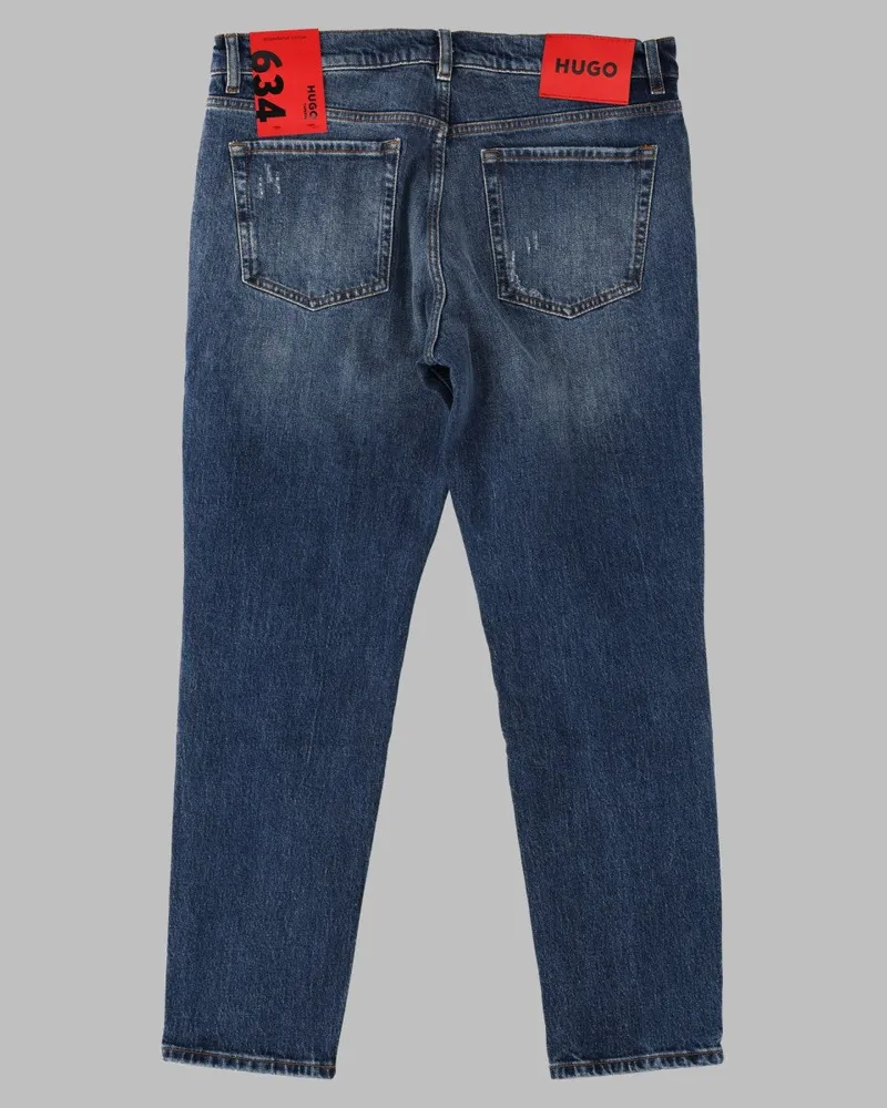HUGO BOSS Distressed Cotton Jeans — Blue Blue