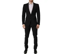 Wool Slim Fit Suit — Black