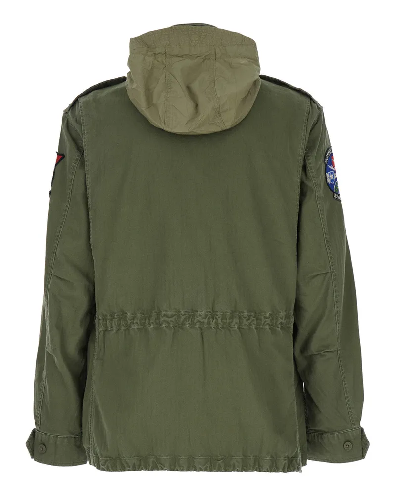 Ralph Lauren Military-Patch Cotton Jacket — Green 