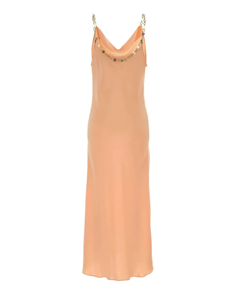 Paco Rabanne Women's Peach Satin Dress Salmonpink Exterior: Polyester Abiti Pink