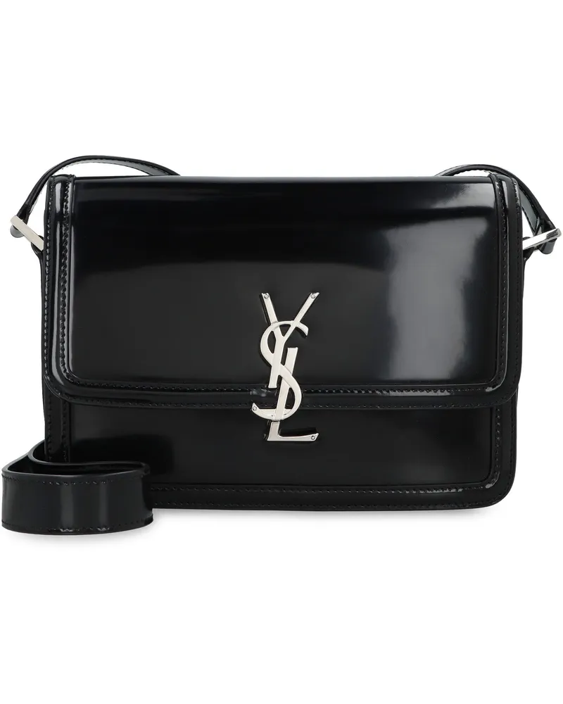 Saint Laurent Men's Solferino Leather Messenger Bag Black Calf Black