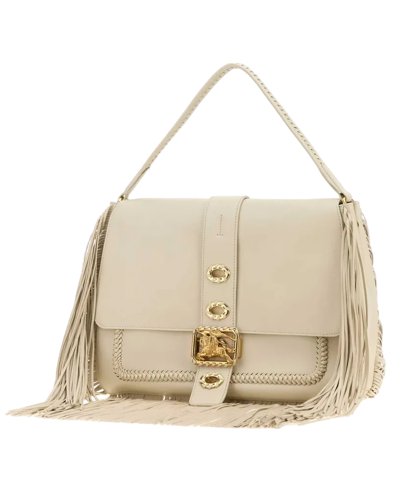 Burberry Rider Calfskin Leather Shoulder Bag — Beige Beige