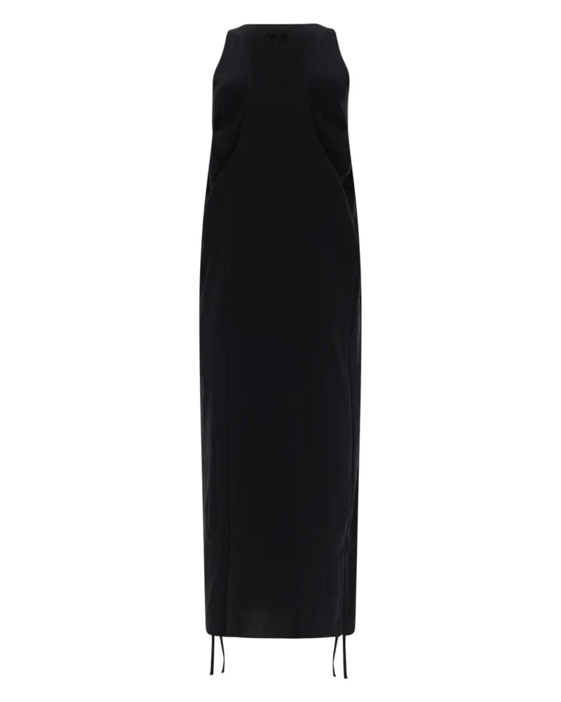 adidas Recycled Polyester Racer Cinch Midi Dress — Black Black