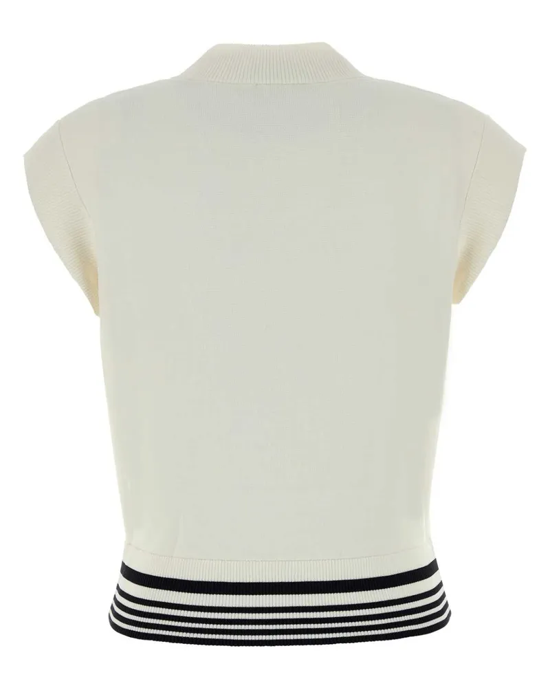 AUTRY Women White Knit Vest Knitwhite Exterior: Viscose Nylon Maglieria White