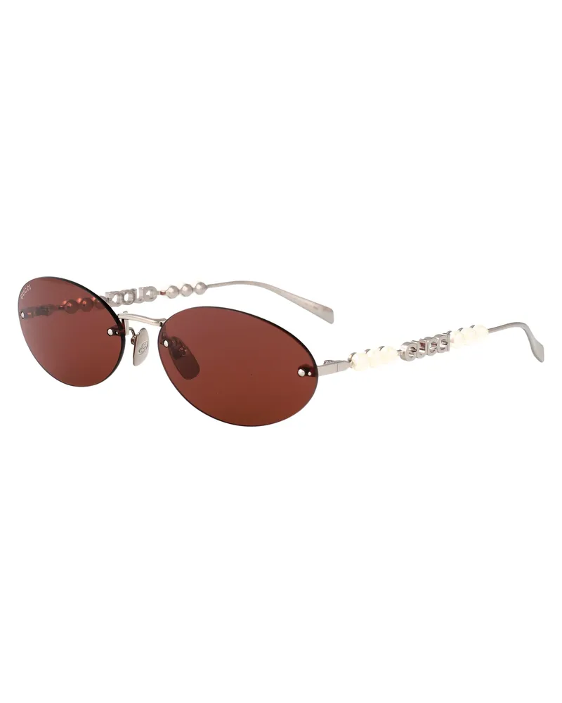 Gucci Women's Sunglasses Gg1922s Silver-Brown Metal Silver-Silver-Brown Silver/silver/brown Silver