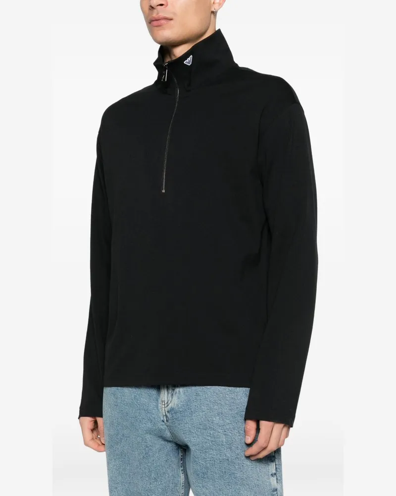 Emporio Armani Half-Zip Half-Zip Sweatshirt — Black Black