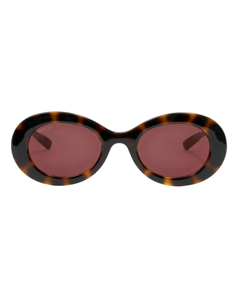 Gucci Women's Gg2026s-002 Logo-Embellished Brown Acetate Sunglasses Brown