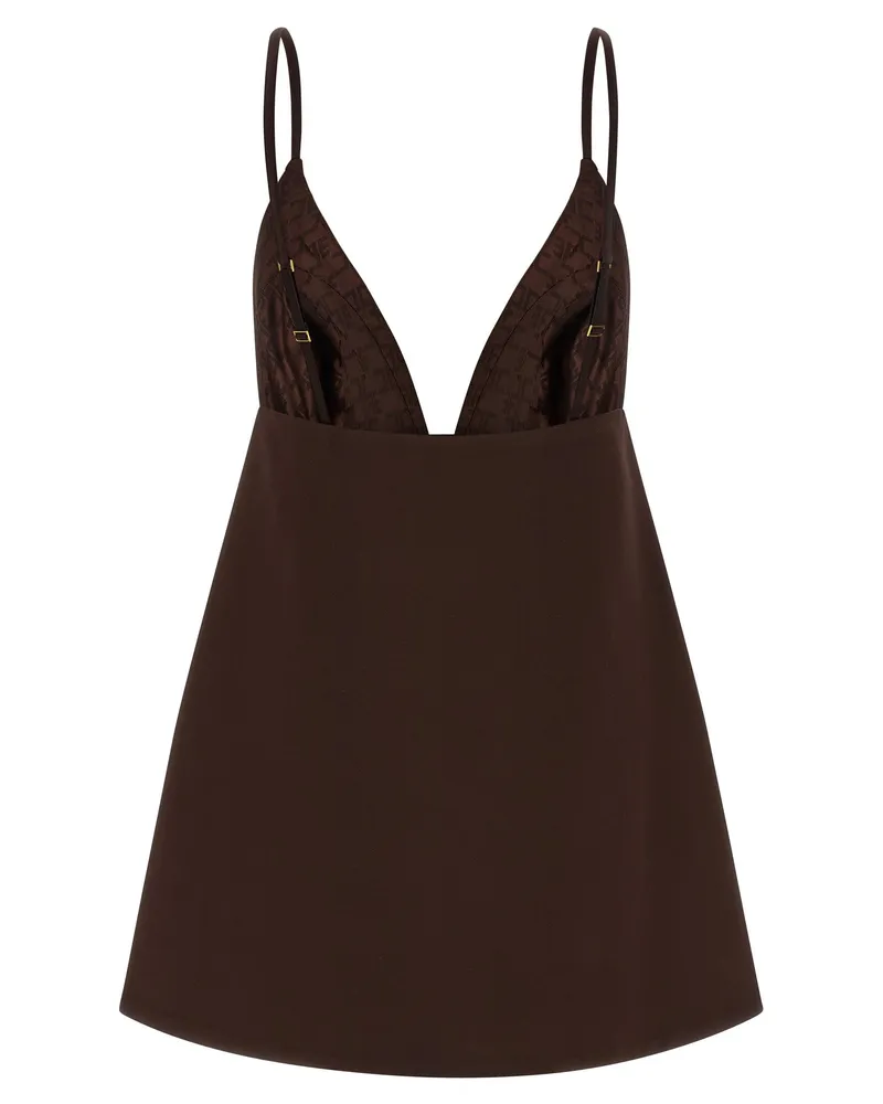 Elisabetta Franchi Duchesse Dress — Brown Brown