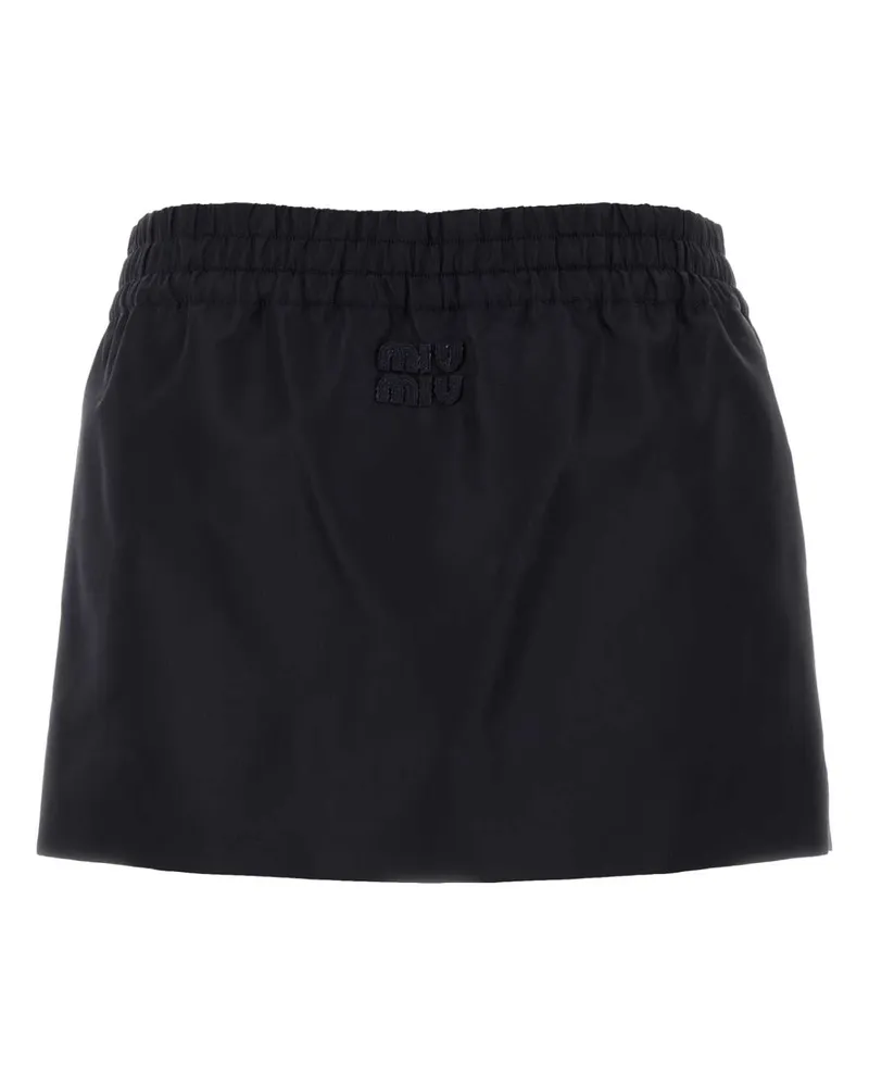 Miu Miu Women's Navy Blue Nylon Mini Skirt Bleu Gonne Navy