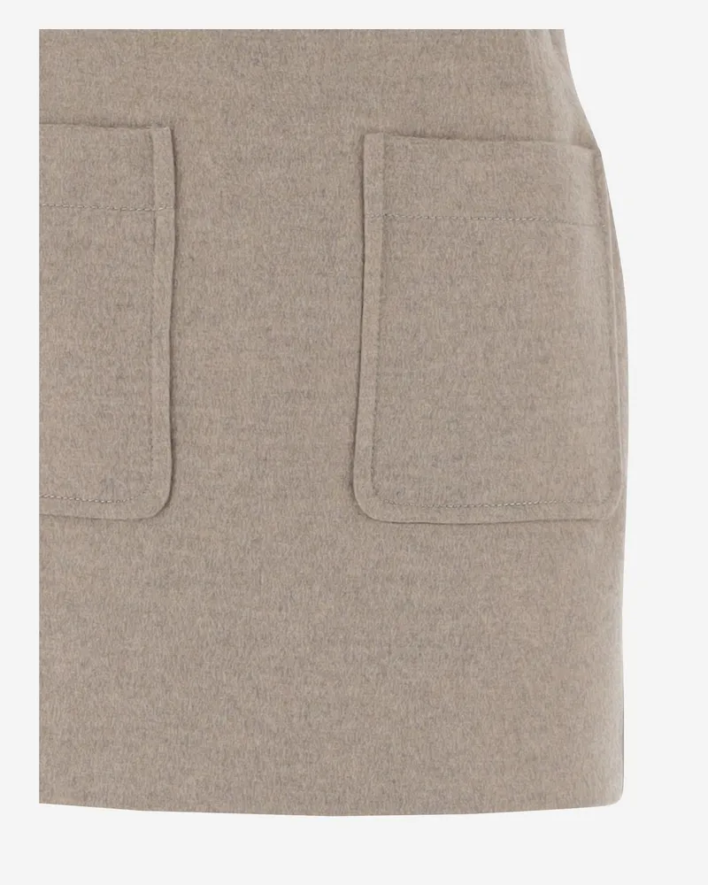 Bottega Veneta Women's Wool And Cashmere Miniskirt Beige Skirt Beige