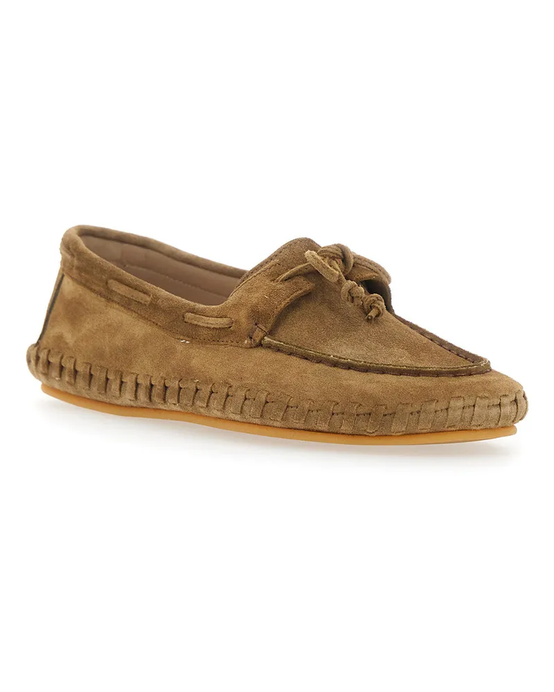 Le Monde Béryl Women's Loafers Suede Beige Goat Leather Beige
