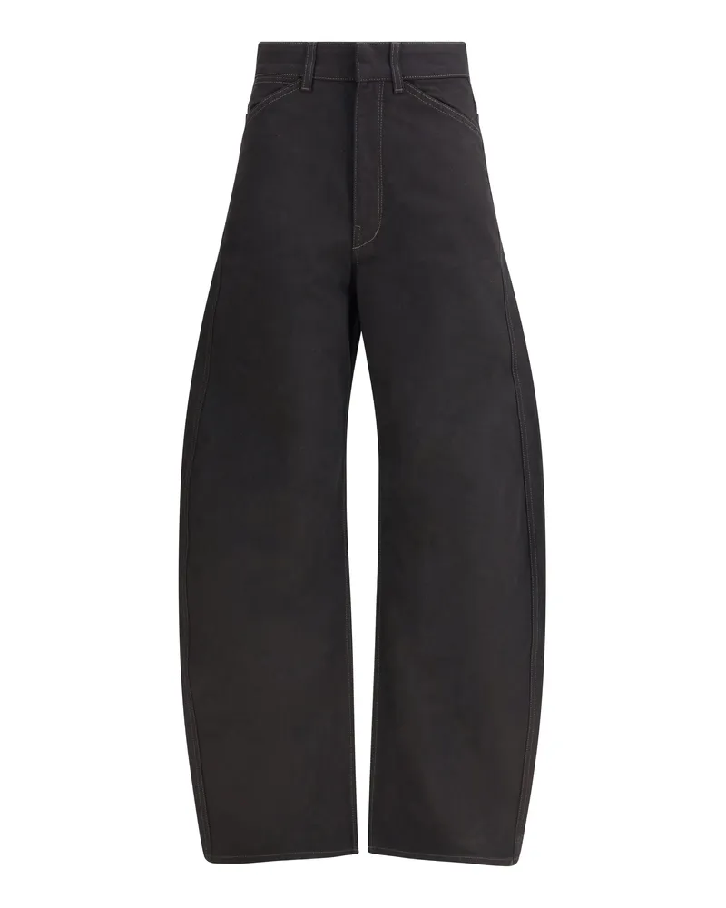 Christophe Lemaire Women's Barrel Trousers Black Cotton Black