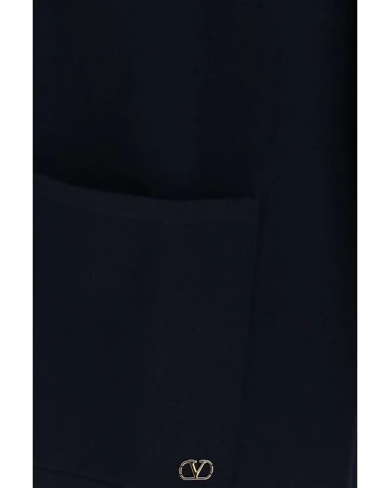 Valentino Garavani Men's Blue Wool Oves Aries Cardigan Clothing Navy