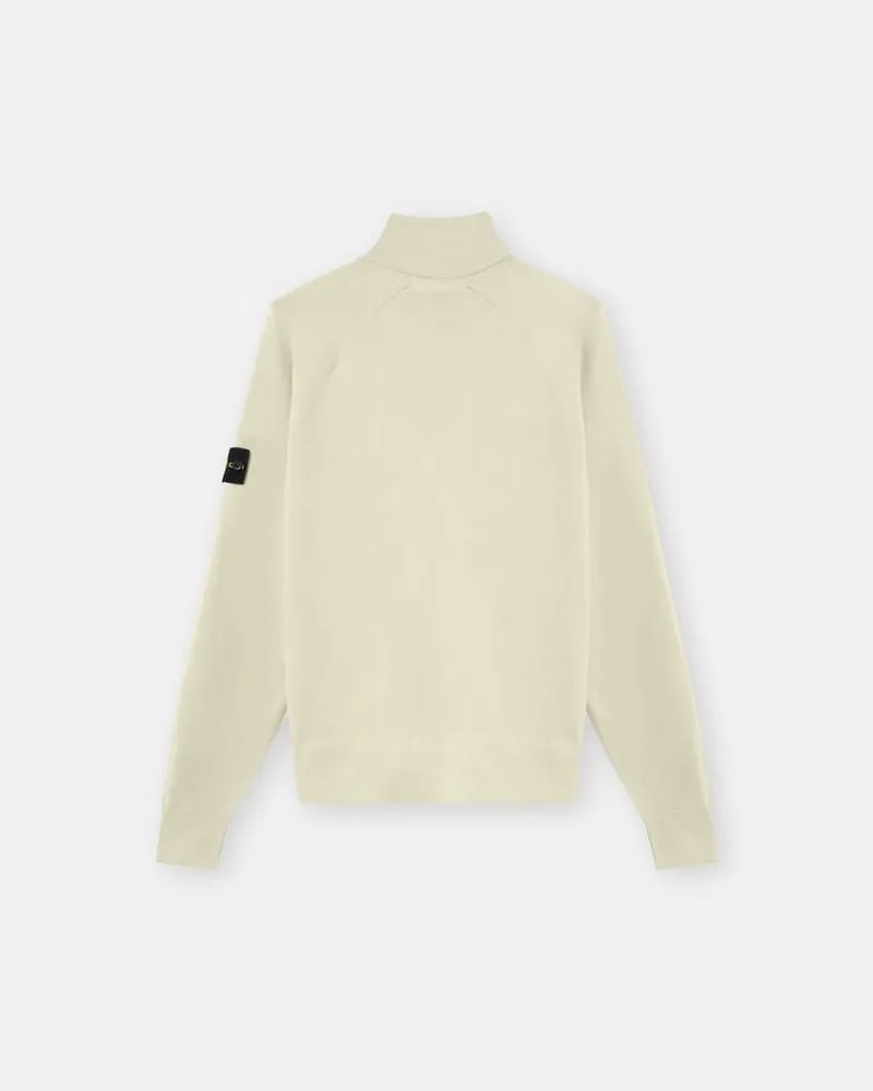 Stone Island Zip Mock-Neck Sweatshirt — Sand Sand