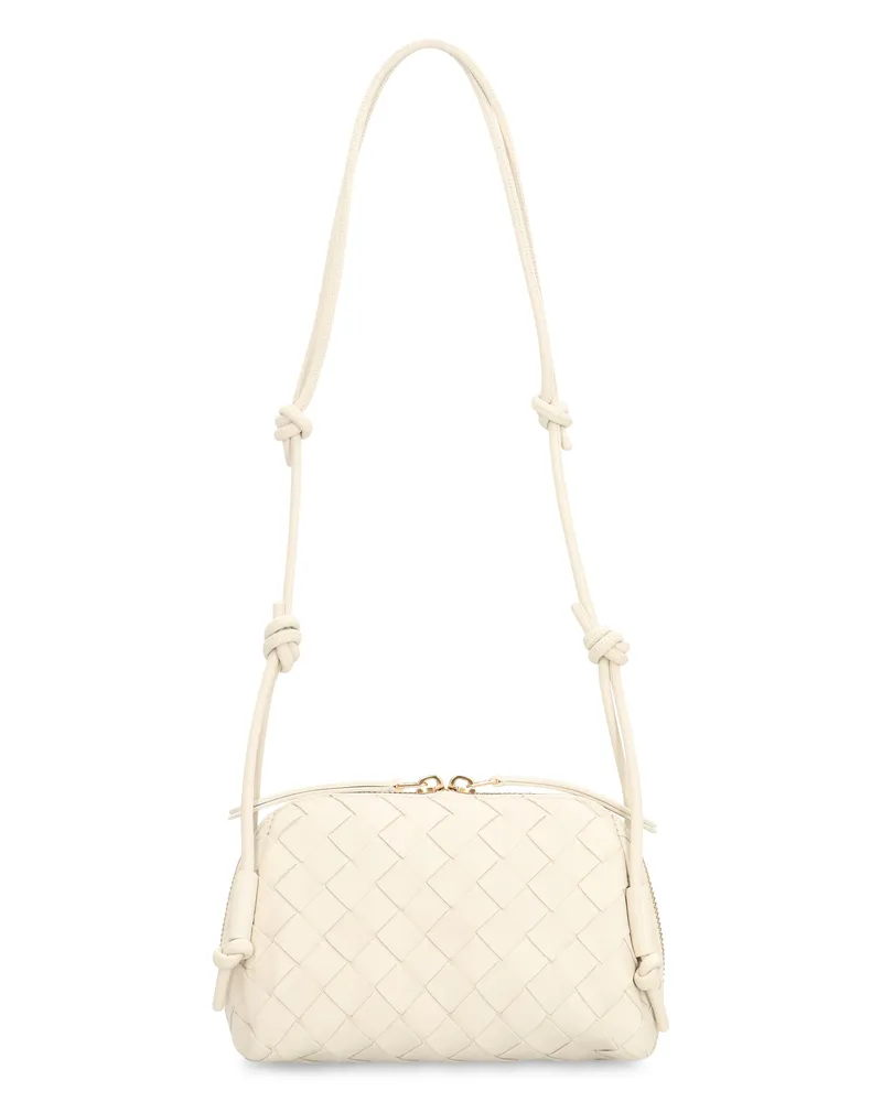 Bottega Veneta Women's Pouch Intrecciato Sea Salt Calf Leather Clutch Bags Beige