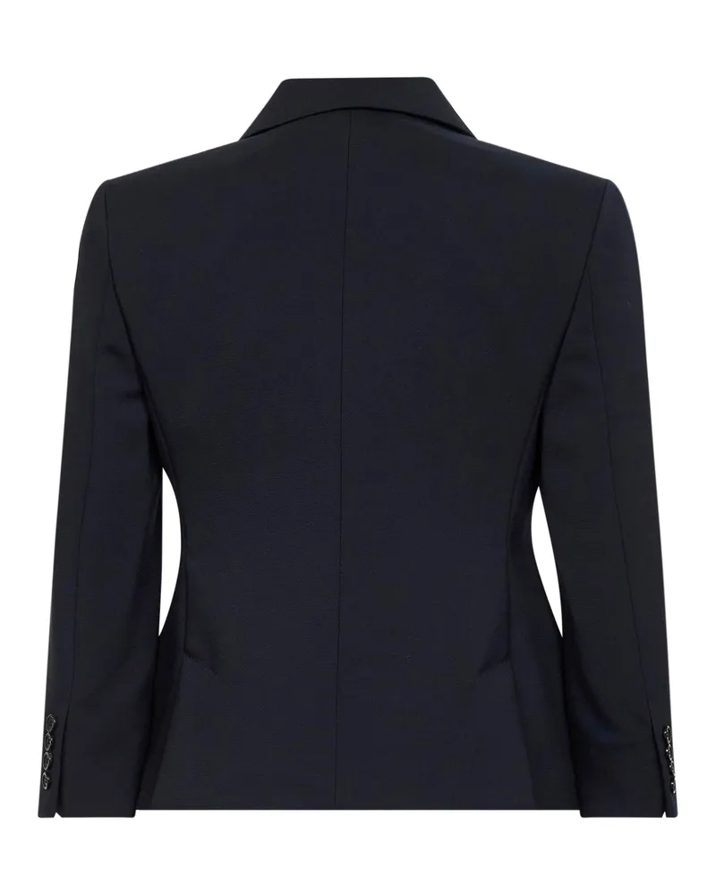 Max Mara Women's Navy Blue Stretch Canvas Cropped Blazer Wool () And Elastane Jacket Navy