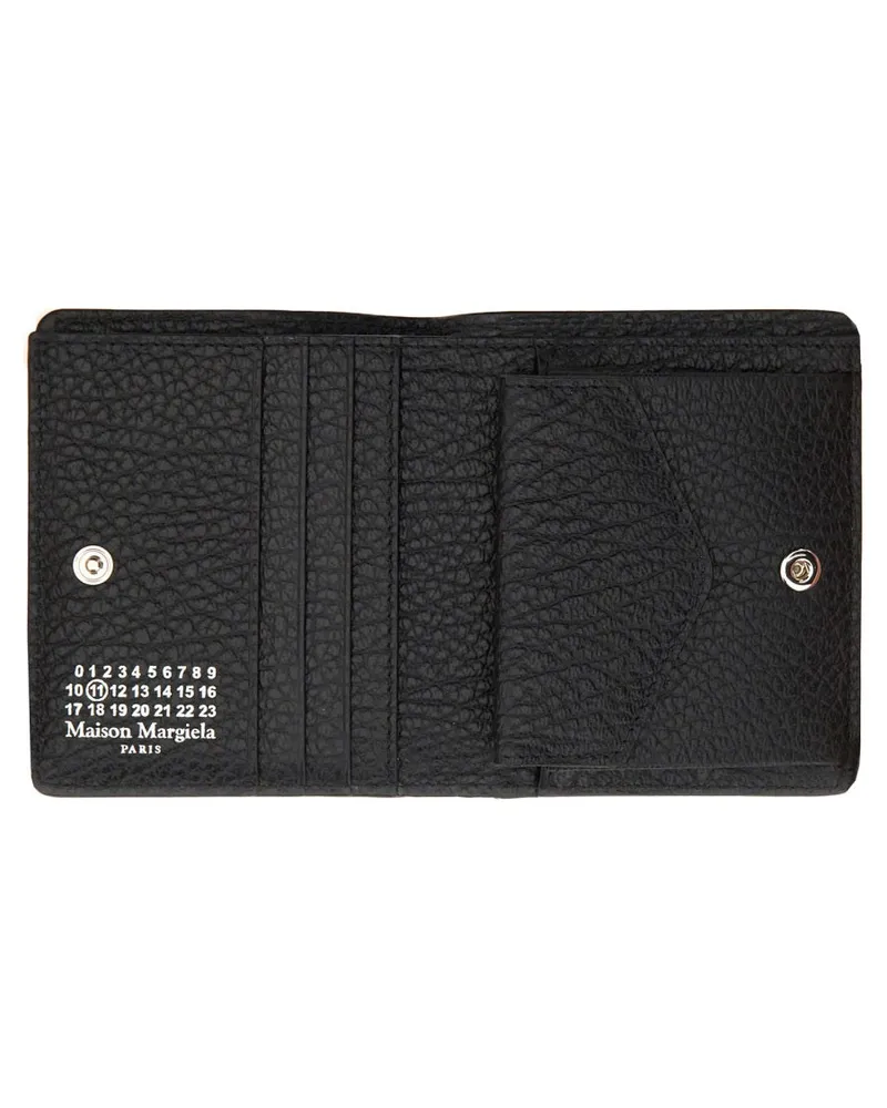 Maison Margiela Compact Bifold Cowhide Leather Wallet — Black Black