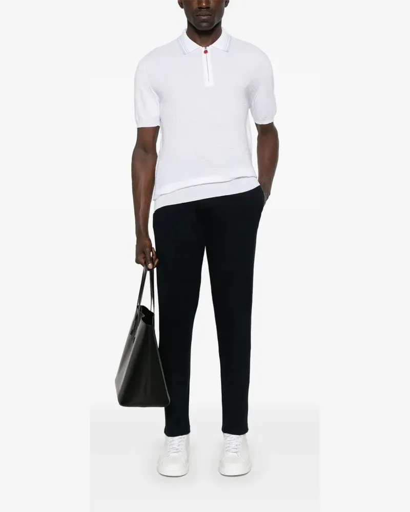 Kiton Women's Textured Polo Shirt Ss25 M White