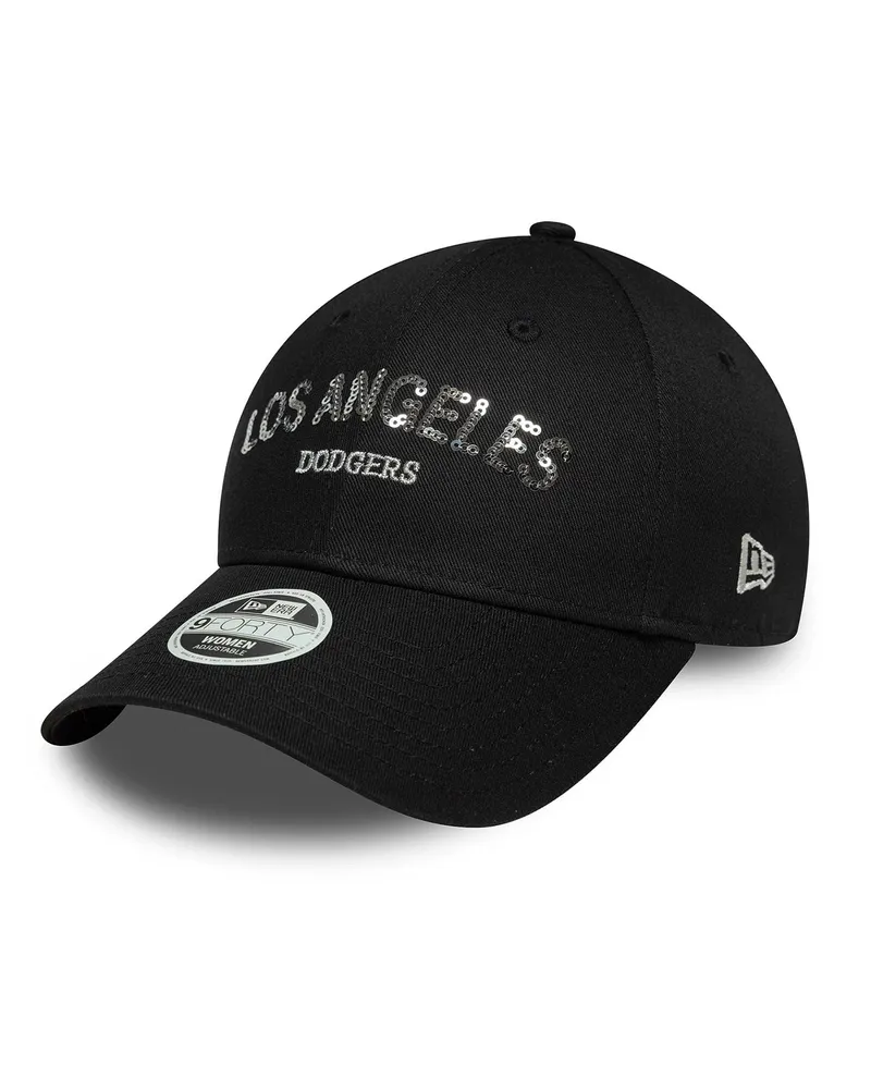 New Era Men's Baseball Cap 9forty Sequin Black Cotton Hat Black