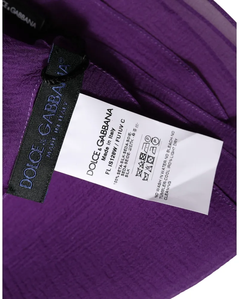 Dolce & Gabbana Women's Purple Silk Neck Wrap Shawl Stole 200cm X 134cm Scarf Purple