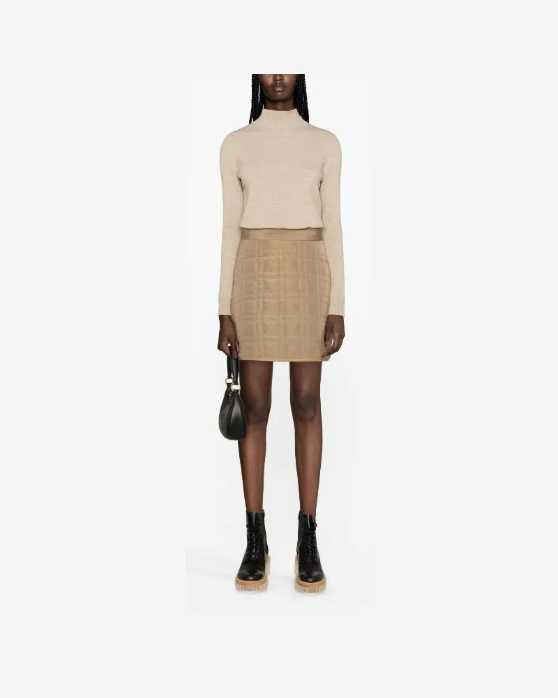 Fabiana Filippi Women's Padded High-Waisted Skirt Aw23 W Beige