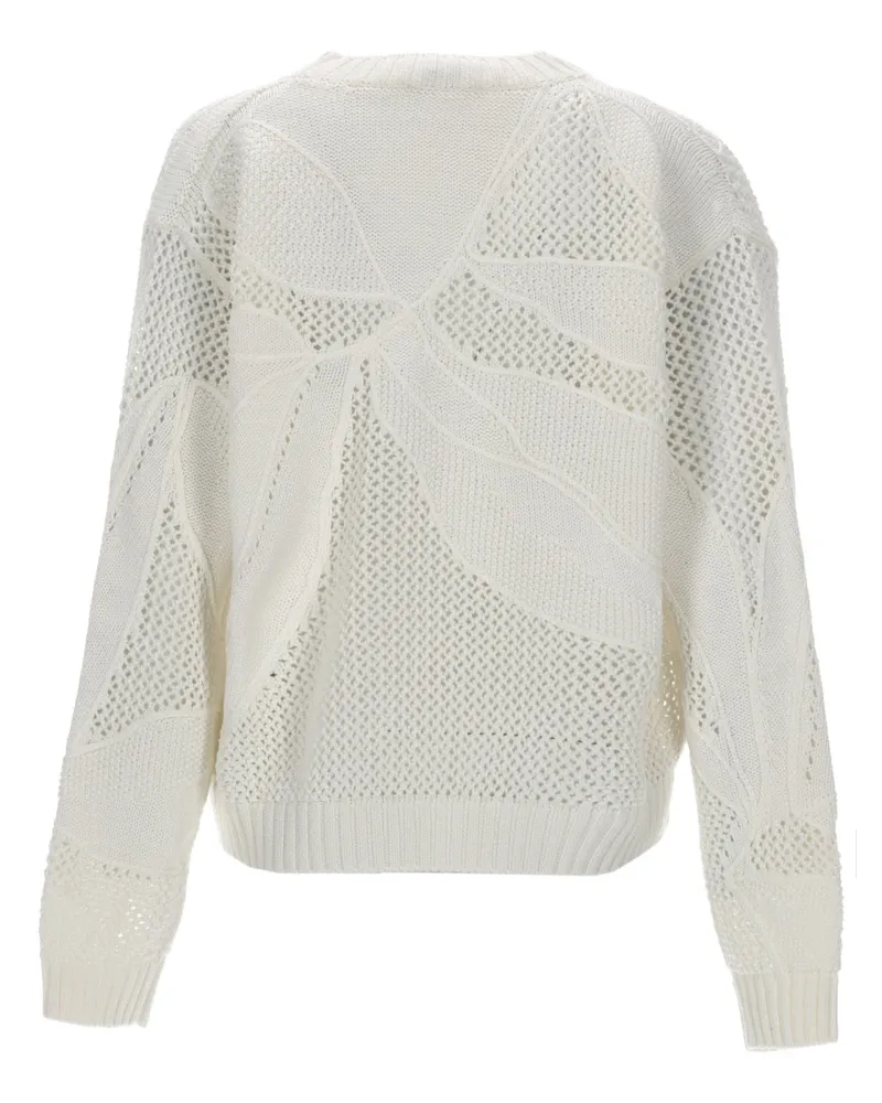 Max Mara Embroidered Cotton Sweater — White White