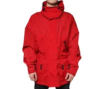 Hooded Nylon Parka — Red