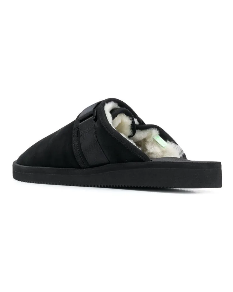 SUICOKE Women's Zavo-Mab Mule Sandals Black Leather Rubber Black