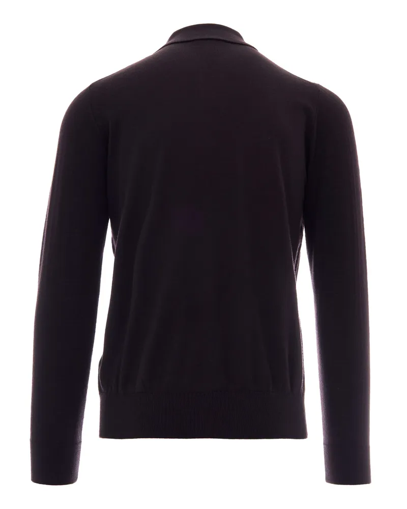 Paolo Pecora Milano Men's Polo Shirt Virgin Wool Brown T-shirts And Polos Brown
