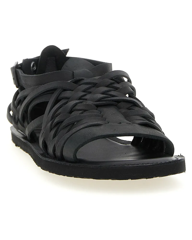 Yohji Yamamoto Braided Leather Sandals — Black Black
