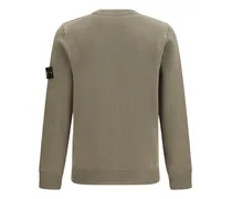 Logo-Patched Cotton Knit Sweater — Green