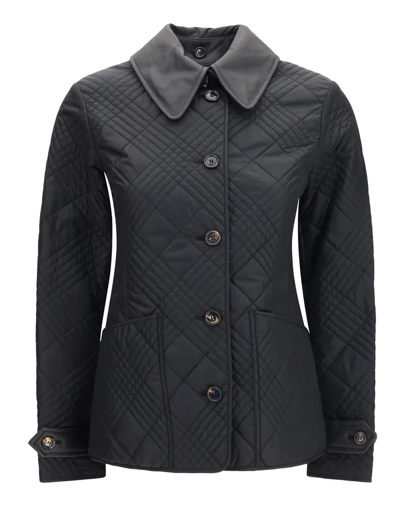 Burberry Women Quilted Nylon Jacket Fernleigh Black Polyamide Puffer Black
