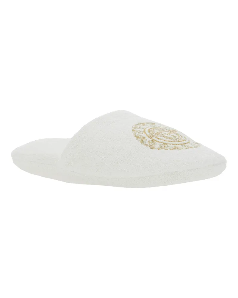 Versace Unisex Slippers Tech Fabric White Flat Shoes White