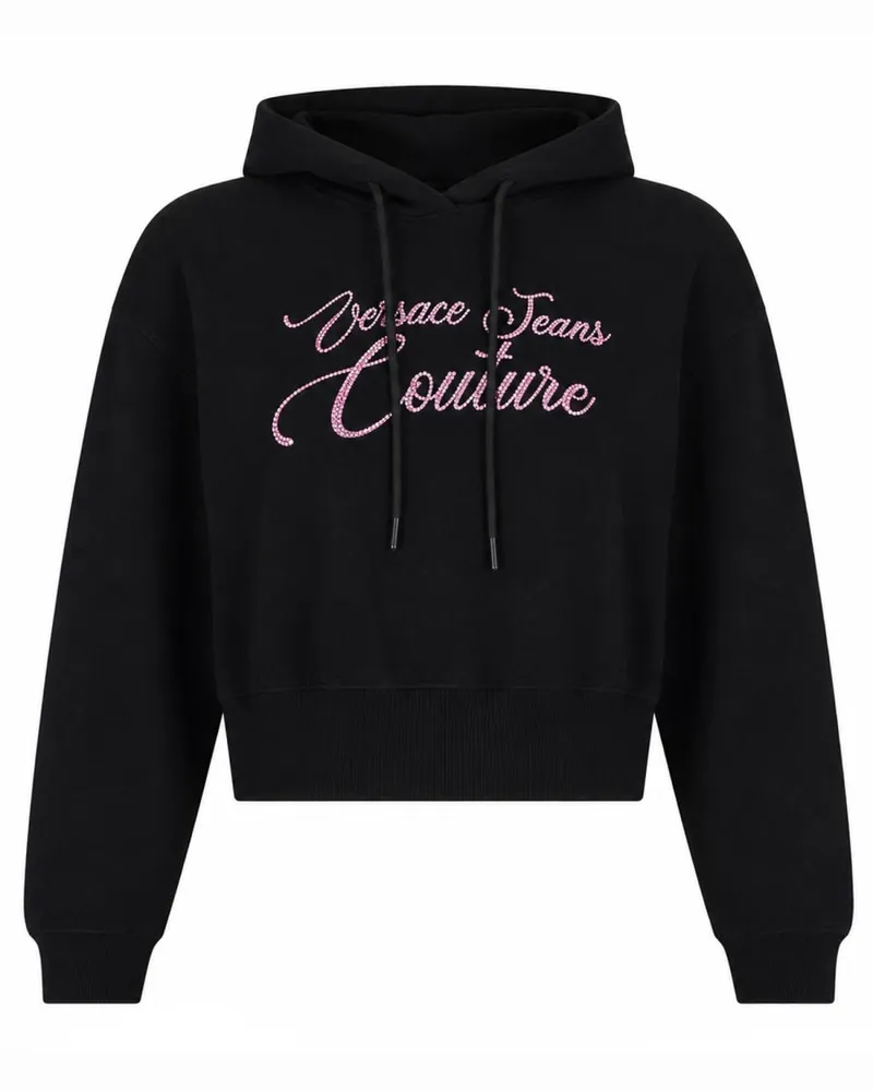 Versace Jeans Cropped Logo Sweatshirt — Black Black