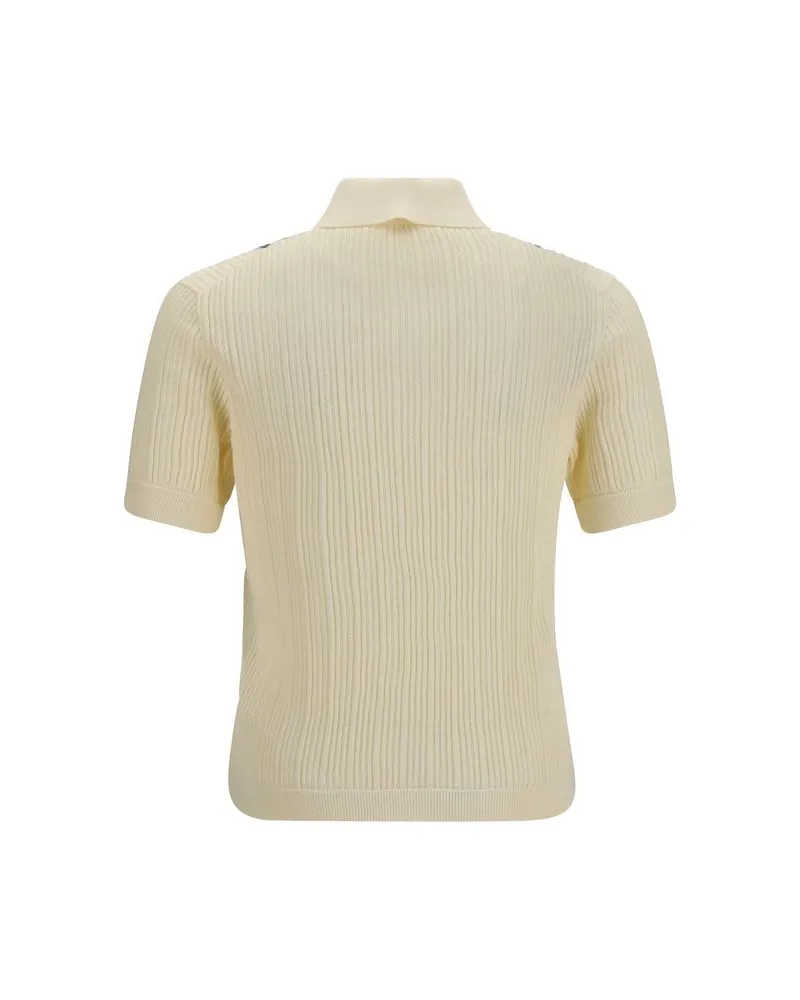 Versace Men's Beige Cotton Polo Shirt Beige
