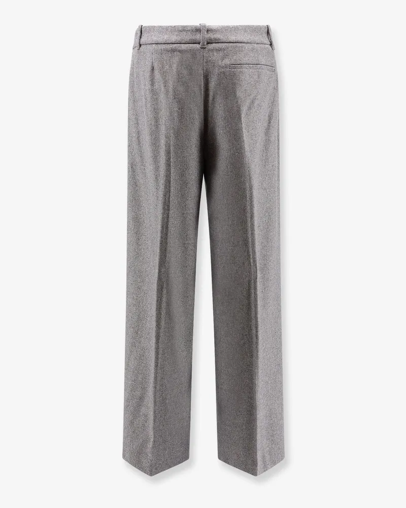 HUGO BOSS Women's Trousers Melange Wool Blend Grey Gray