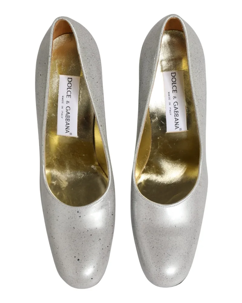 Dolce & Gabbana White Leather High Heels Women Pumps Shoes White