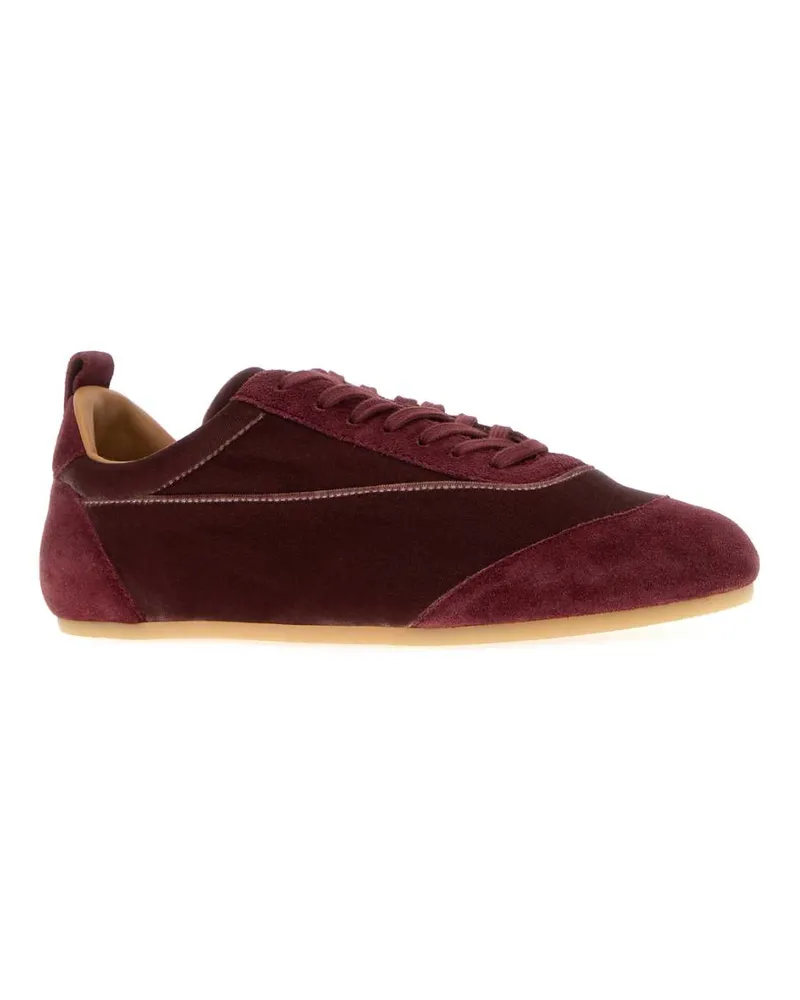 Jil Sander Women's Tyrian Purple Velvet And Suede Etage Sneakers 904 Purple