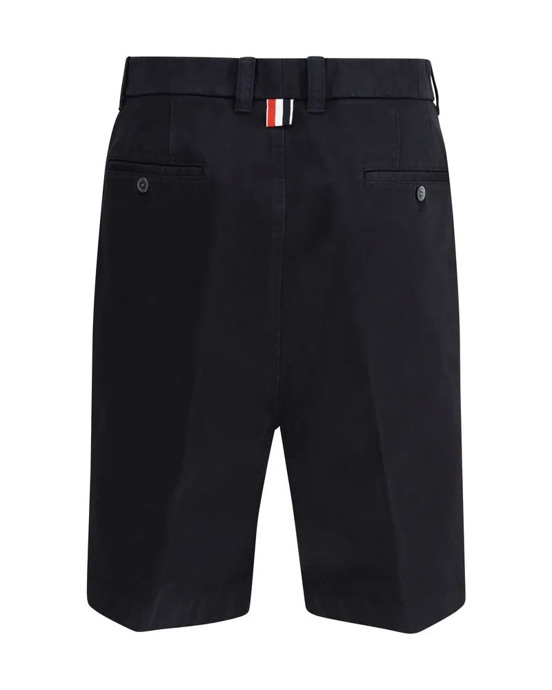 Thom Browne Men's Blue Polyester Bermuda Shorts Blue