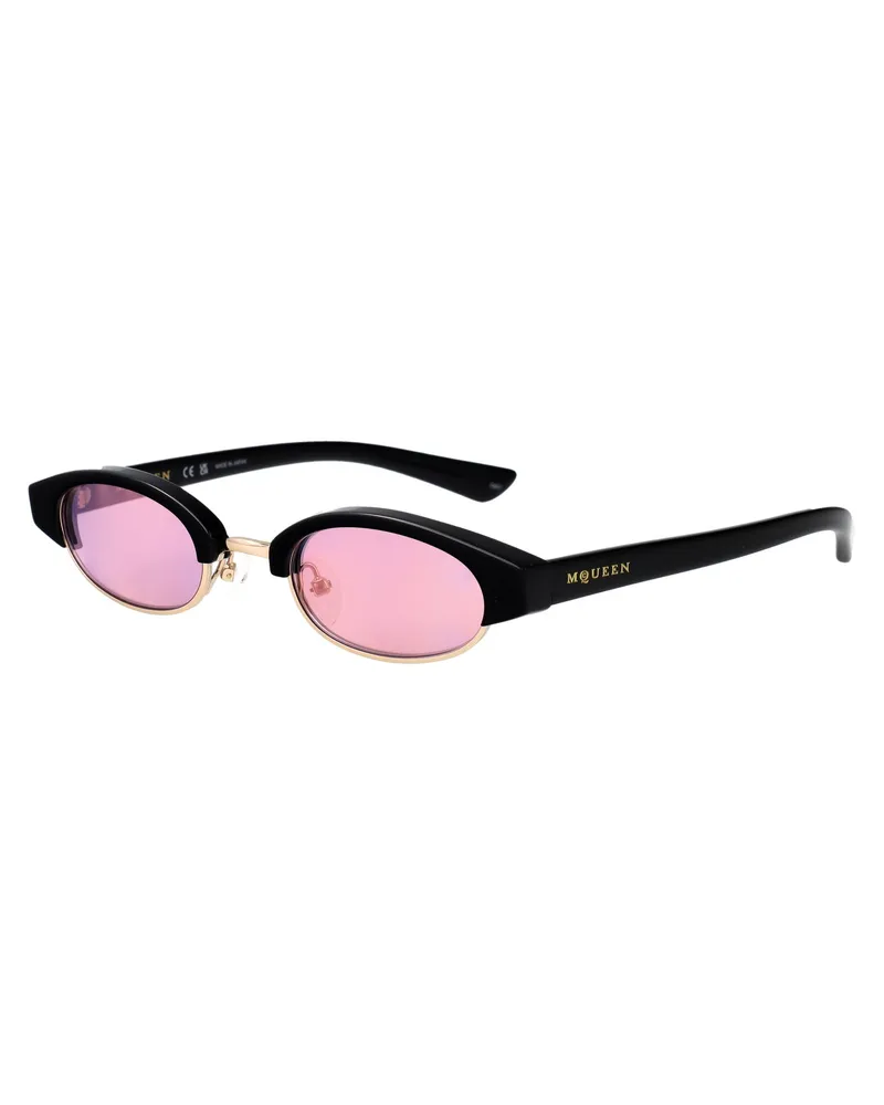 Alexander McQueen Unisex Sunglasses Black-Black-Pink Acetate Black/black/pink Black