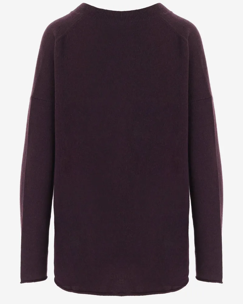 ALLUDE Women's Cashmere Sweater Dark Purple Purple