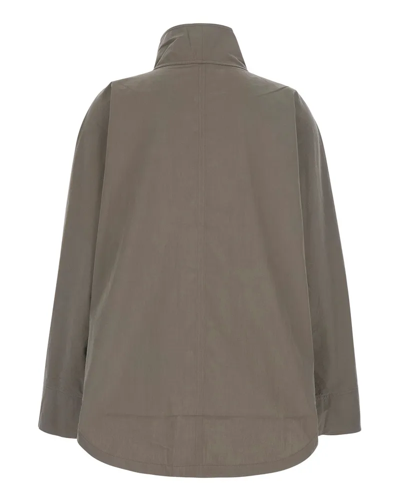 Totême Women's Parachute Jacket Grey Cotton Organic Coat Gray