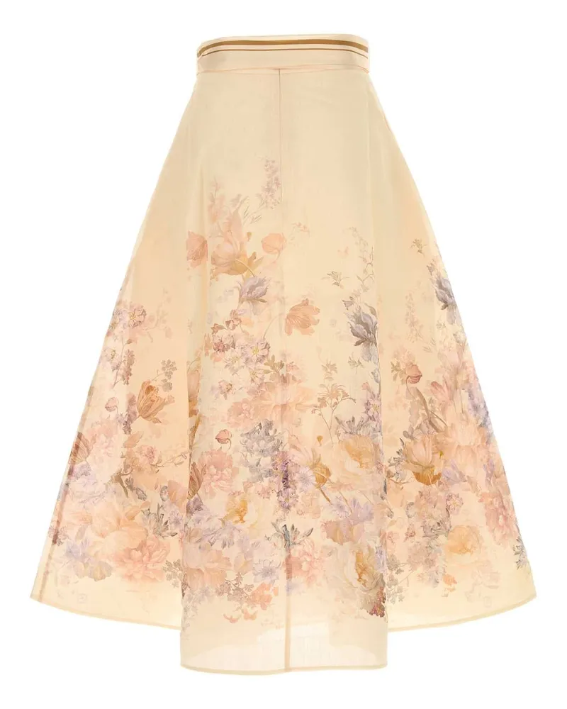 Zimmermann Ascent Circle Midi Skirt — Beige Beige