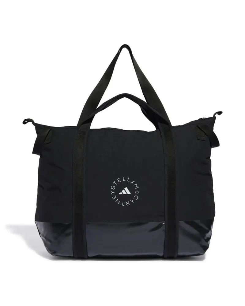 adidas Logo-Print Tote Bag — Black Black