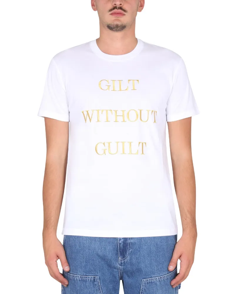 Moschino Logo-Print Cotton T-Shirt — White White