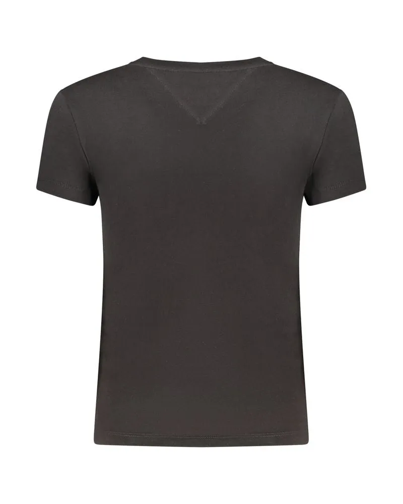 Tommy Hilfiger Logo-Embroidered Cotton T-Shirt — Black Black